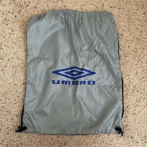 Umbro Gray & Blue Sport Soccer String Bag Backpack Gym
